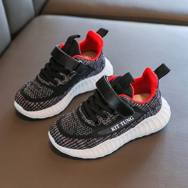 Kids Breathable Knit Sneakers Lightweight Slip-On Shoes for Boys and Girls