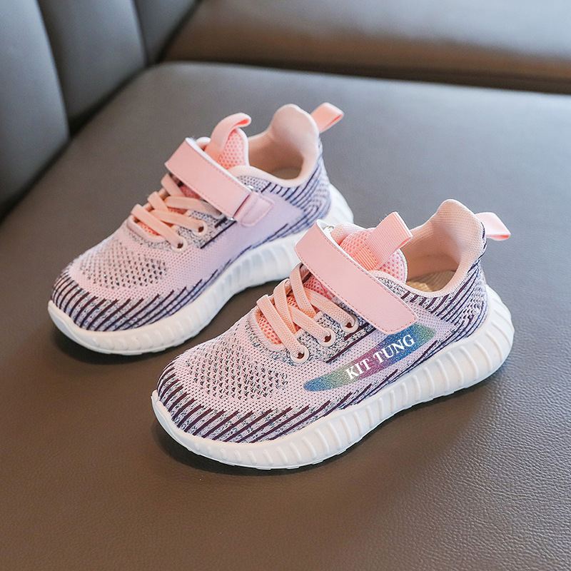 Kids Breathable Knit Sneakers Lightweight Slip-On Shoes for Boys and Girls