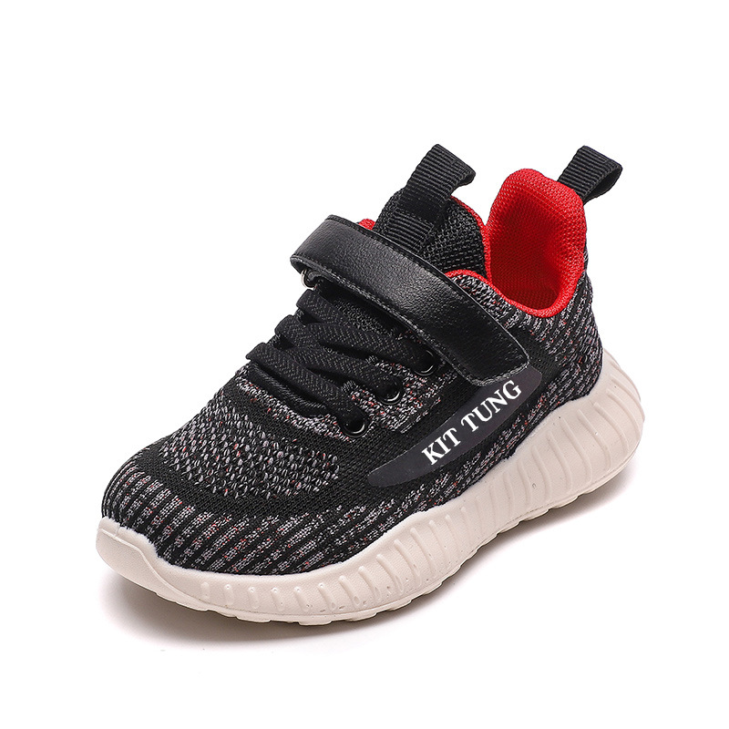 Kids Breathable Knit Sneakers Lightweight Slip-On Shoes for Boys and Girls
