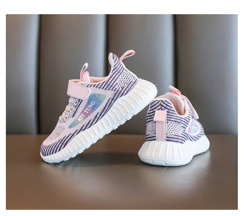 Kids Breathable Knit Sneakers Lightweight Slip-On Shoes for Boys and Girls