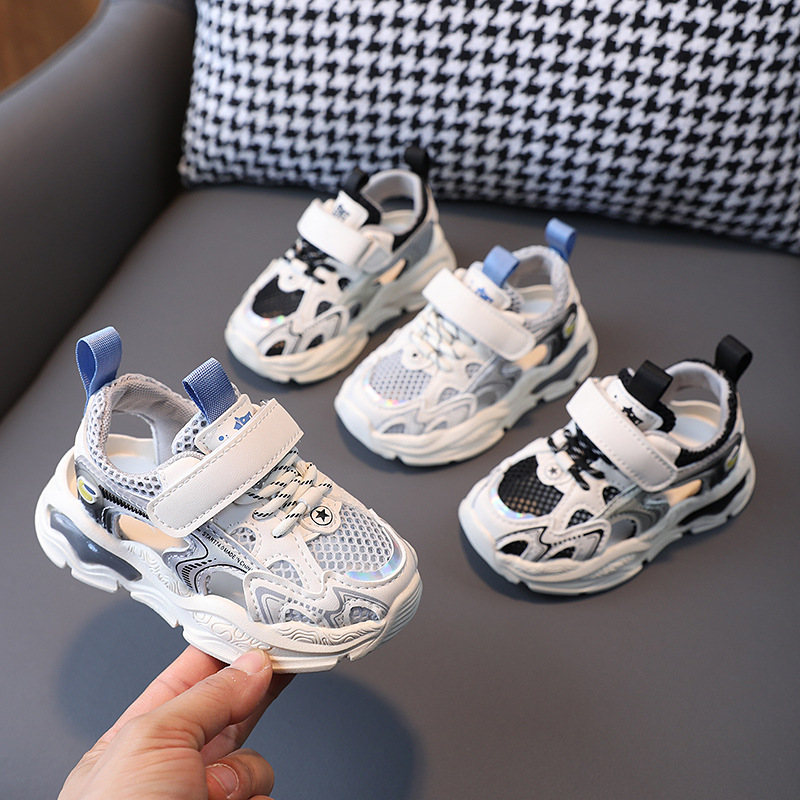 Kids Breathable Mesh Sneakers, Summer Hollow Athletic Shoes for Toddlers and Boys Girls