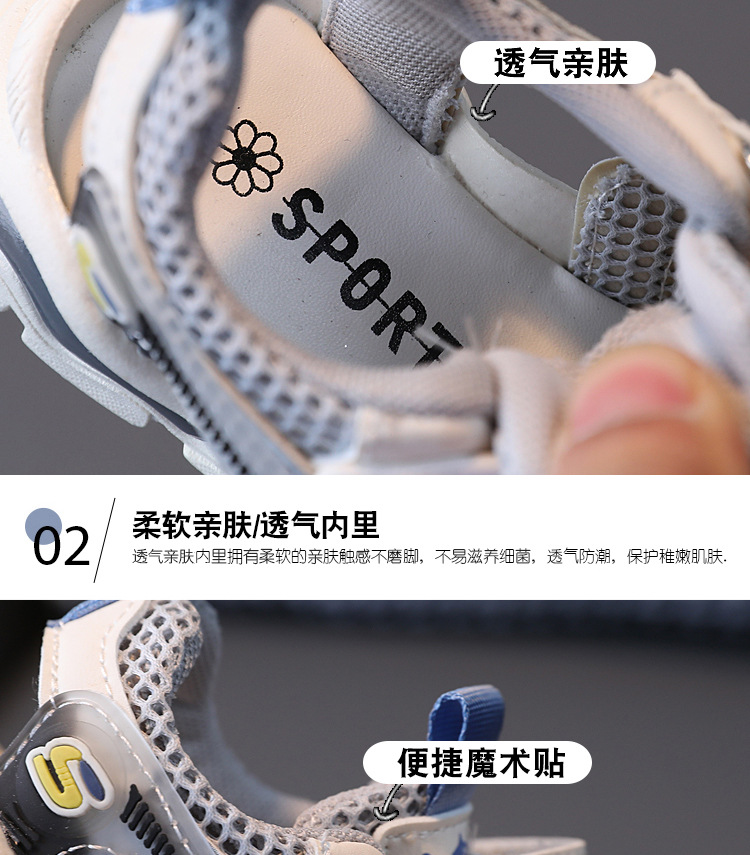 Kids Breathable Mesh Sneakers, Summer Hollow Athletic Shoes for Toddlers and Boys Girls