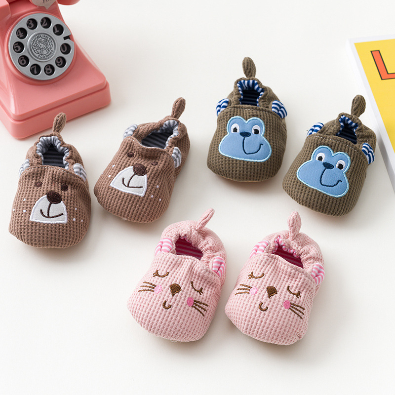 Baby Toddler Non-Slip Indoor Floor Socks Shoes, Cotton Cartoon Slippers for Boys and Girls