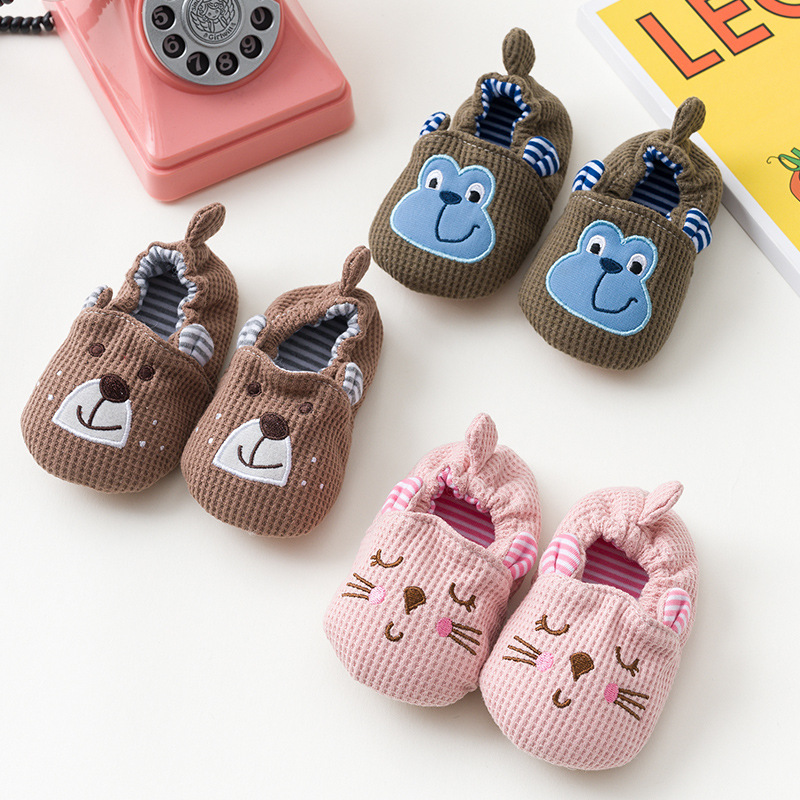 Baby Toddler Non-Slip Indoor Floor Socks Shoes, Cotton Cartoon Slippers for Boys and Girls