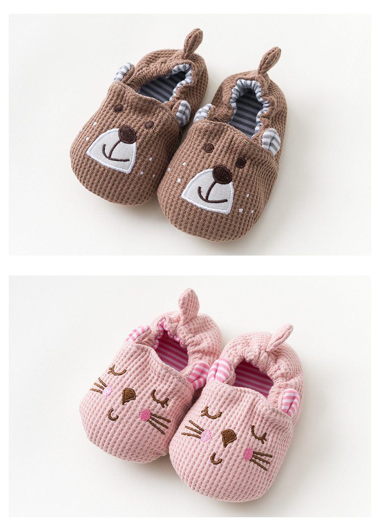 Baby Toddler Non-Slip Indoor Floor Socks Shoes, Cotton Cartoon Slippers for Boys and Girls