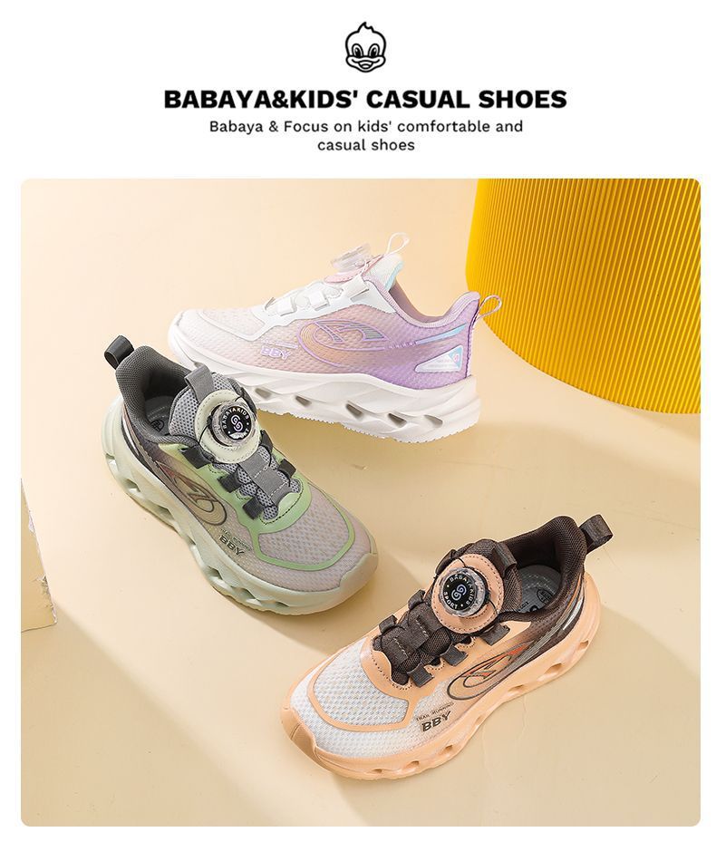BABAYA Kids Lightweight Breathable Running Shoes for Boys and Girls, EVA Sole Slip-On Sneakers