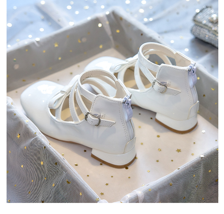Girls High Heel Princess Shoes with Bow, PU Mary Jane Ballet Flats for Kids, Spring Autumn