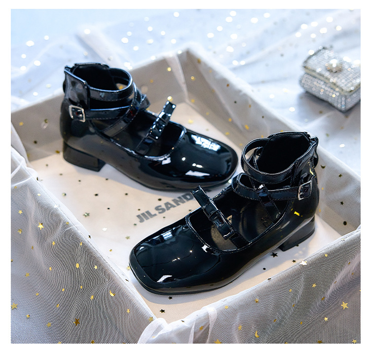 Girls High Heel Princess Shoes with Bow, PU Mary Jane Ballet Flats for Kids, Spring Autumn