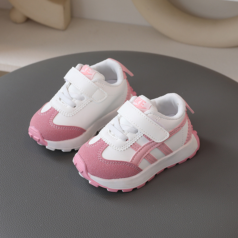 Kids Lightweight Non-Slip Sneakers for Boys and Girls 1-5 Years, Faux Leather Casual Shoes