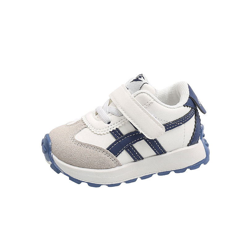 Kids Lightweight Non-Slip Sneakers for Boys and Girls 1-5 Years, Faux Leather Casual Shoes