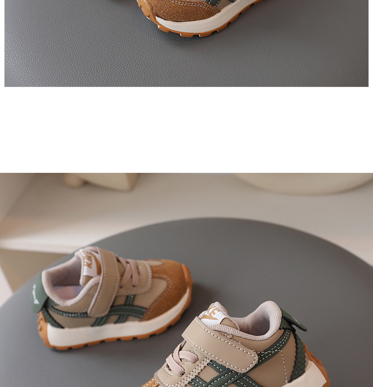 Kids Lightweight Non-Slip Sneakers for Boys and Girls 1-5 Years, Faux Leather Casual Shoes