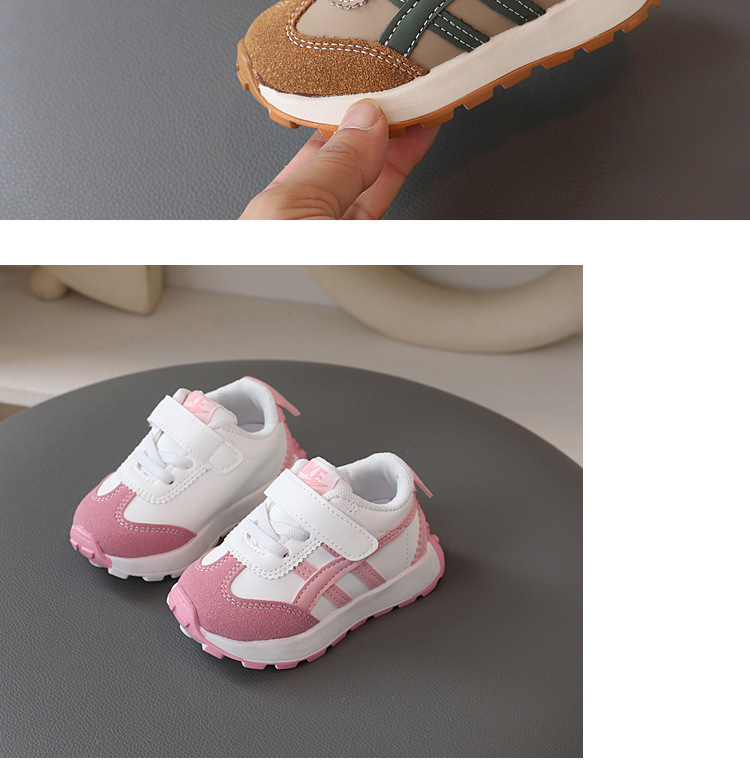 Kids Lightweight Non-Slip Sneakers for Boys and Girls 1-5 Years, Faux Leather Casual Shoes