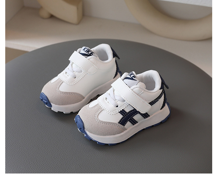 Kids Lightweight Non-Slip Sneakers for Boys and Girls 1-5 Years, Faux Leather Casual Shoes