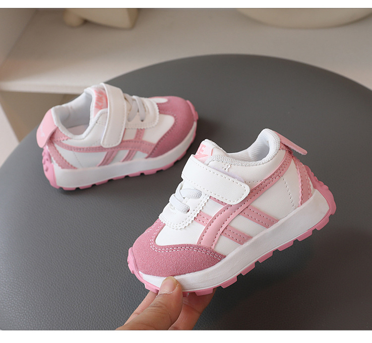 Kids Lightweight Non-Slip Sneakers for Boys and Girls 1-5 Years, Faux Leather Casual Shoes