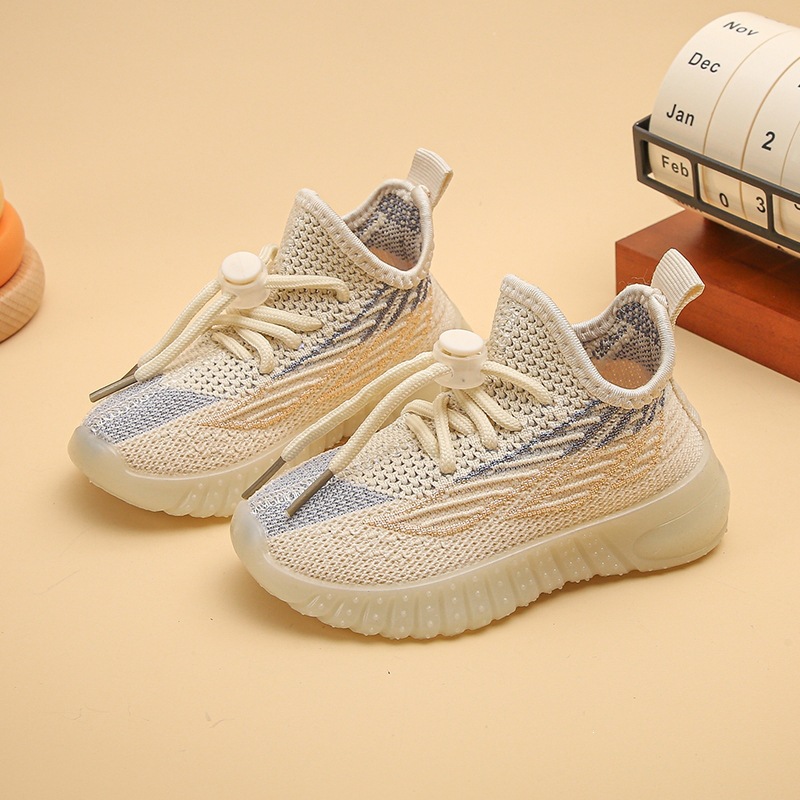 Kids Breathable Knit Sneakers, Lightweight Soft Sole Casual Shoes for Boys and Girls