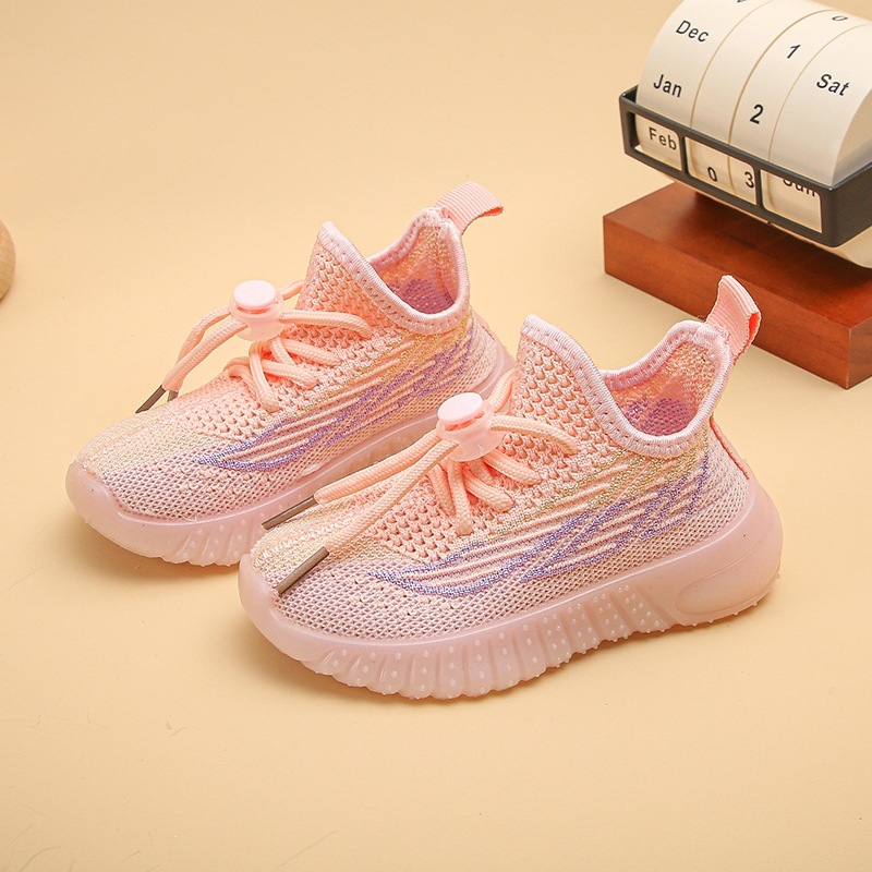 Kids Breathable Knit Sneakers, Lightweight Soft Sole Casual Shoes for Boys and Girls