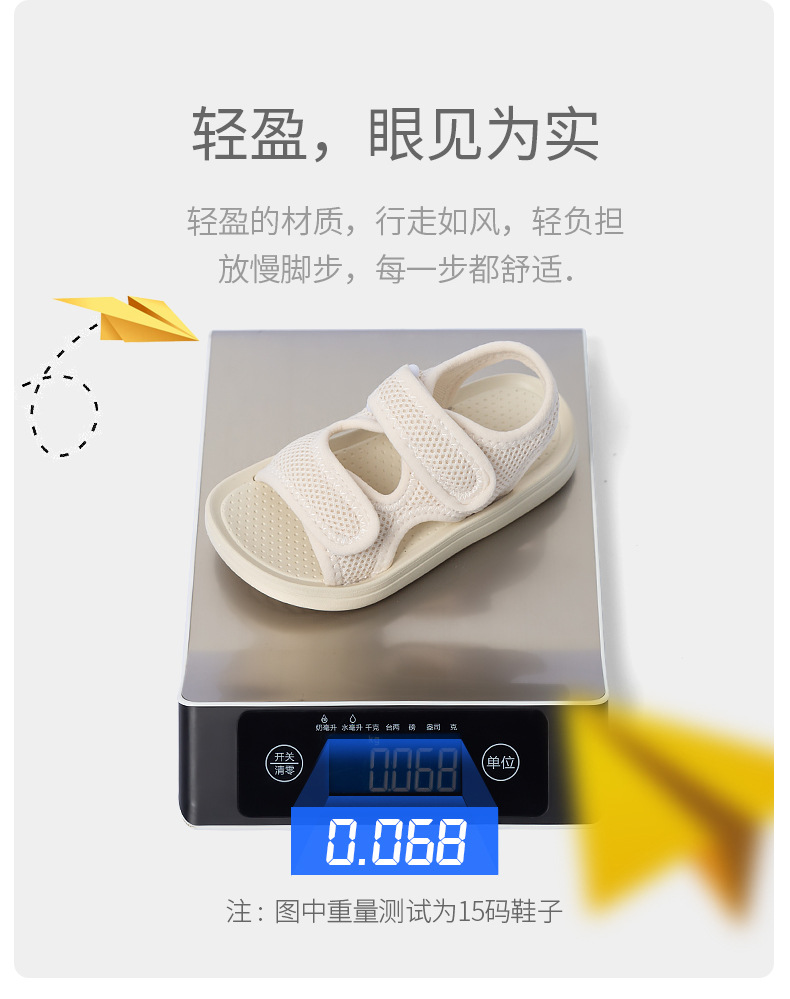 CheerfulMario Kids Sandals for Boys and Girls, Summer Breathable Mesh EVA Sole Hook-and-Loop Beach Shoes