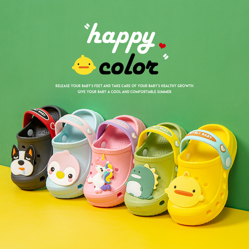 Cheerful Mario Kids EVA Clog Sandals Summer Slip-On Beach Shoes for Toddlers and Little Boys and Girls