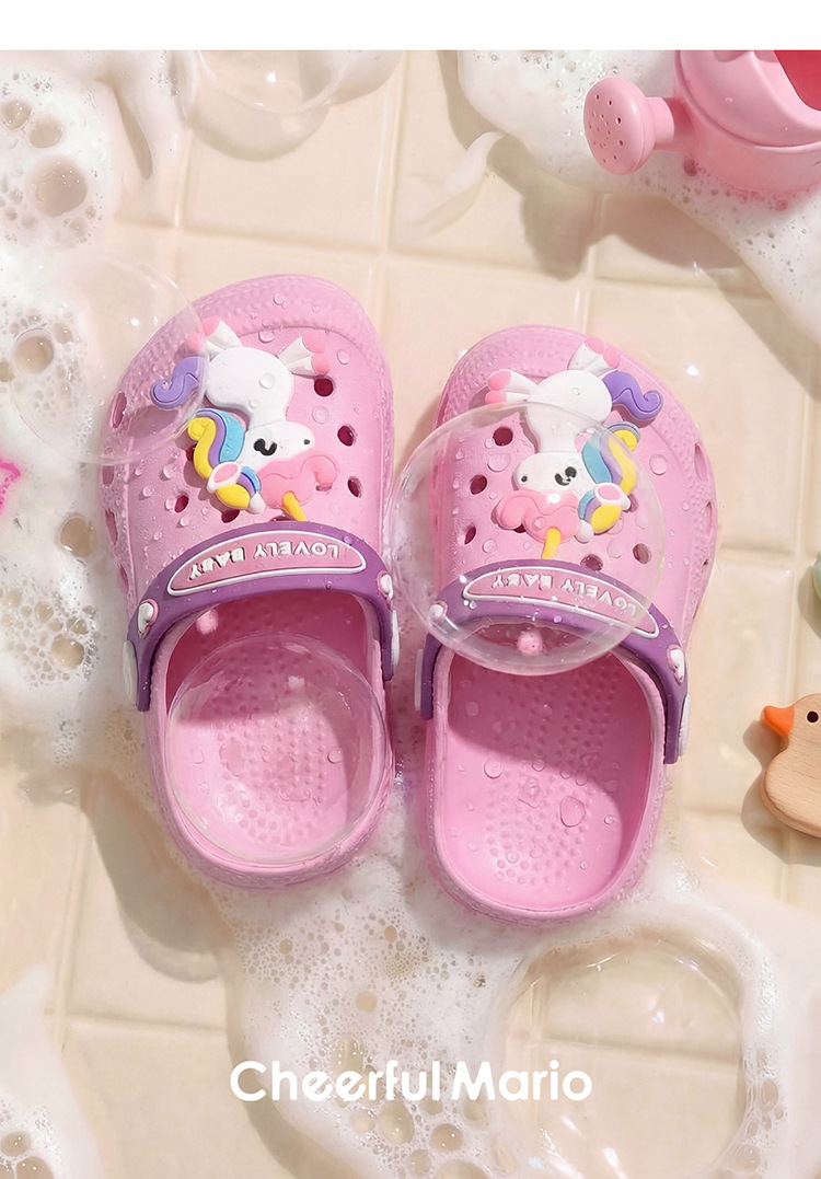 Cheerful Mario Kids EVA Clog Sandals Summer Slip-On Beach Shoes for Toddlers and Little Boys and Girls