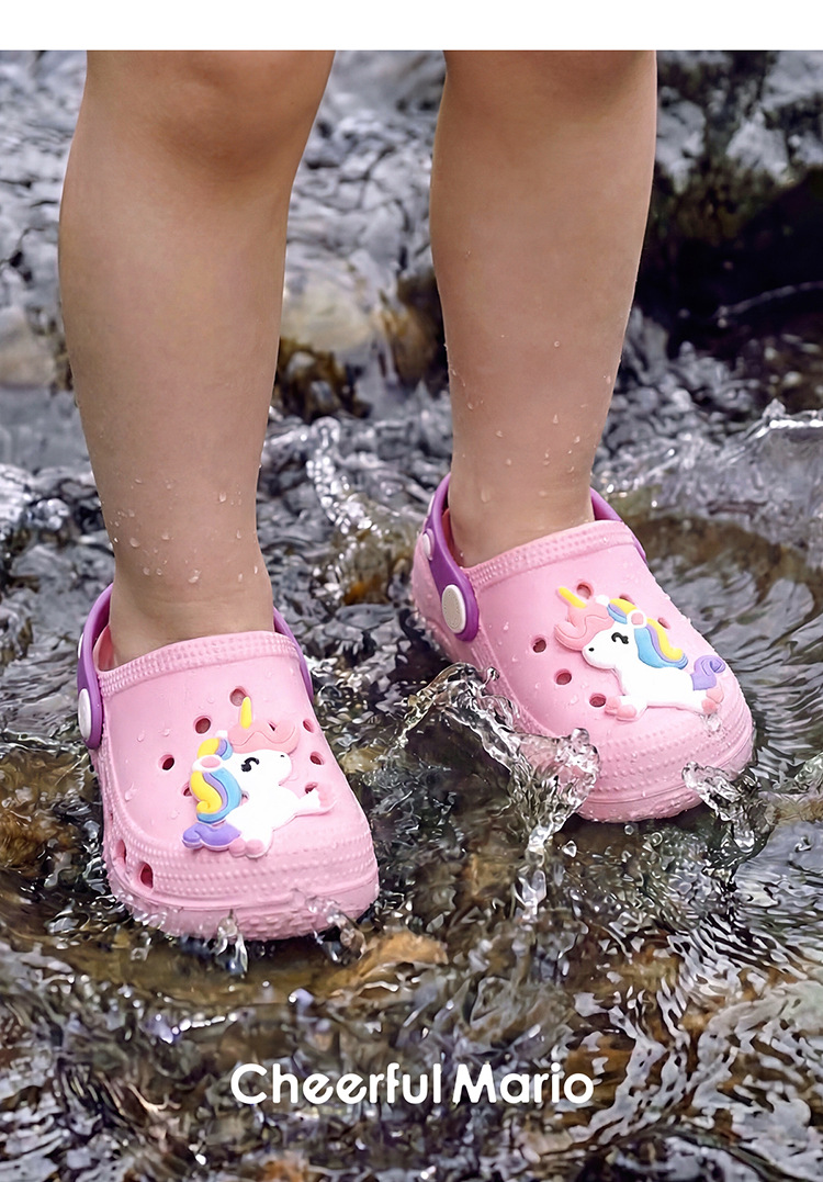 Cheerful Mario Kids EVA Clog Sandals Summer Slip-On Beach Shoes for Toddlers and Little Boys and Girls
