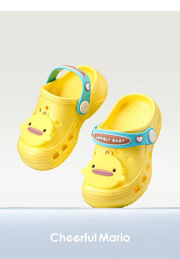 Cheerful Mario Kids EVA Clog Sandals Summer Slip-On Beach Shoes for Toddlers and Little Boys and Girls