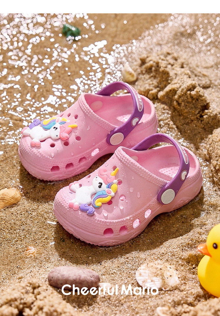 Cheerful Mario Kids EVA Clog Sandals Summer Slip-On Beach Shoes for Toddlers and Little Boys and Girls