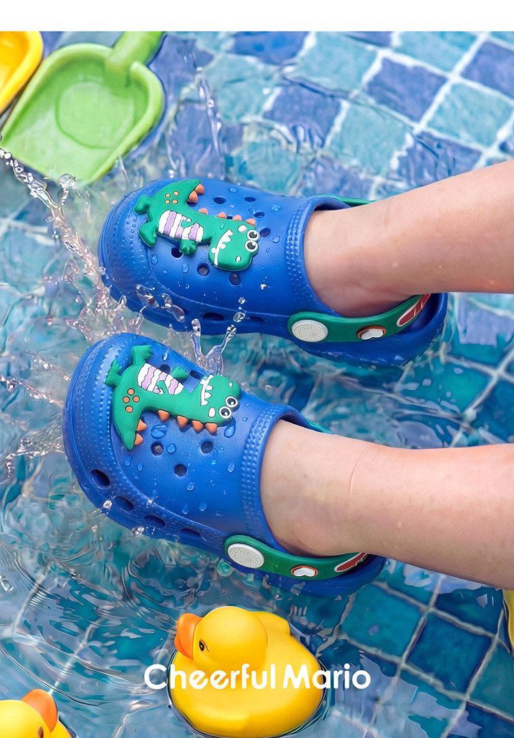 Cheerful Mario Kids EVA Clog Sandals Summer Slip-On Beach Shoes for Toddlers and Little Boys and Girls