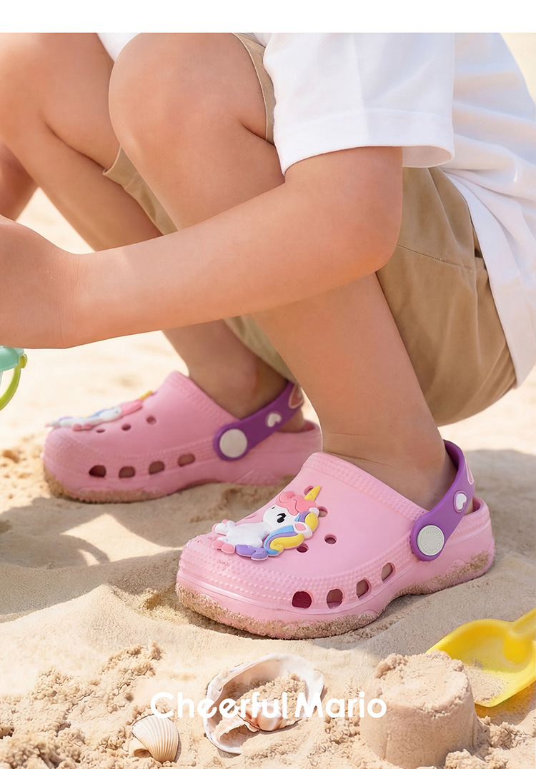 Cheerful Mario Kids EVA Clog Sandals Summer Slip-On Beach Shoes for Toddlers and Little Boys and Girls
