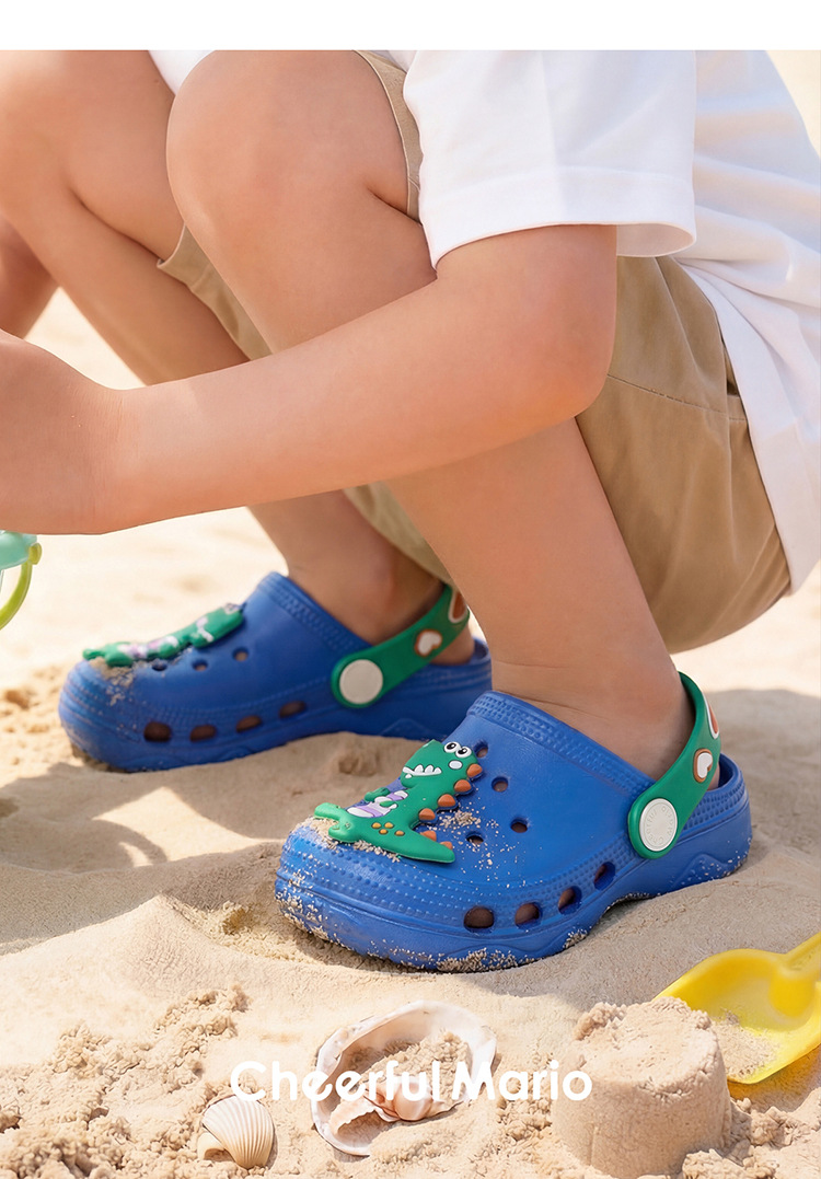 Cheerful Mario Kids EVA Clog Sandals Summer Slip-On Beach Shoes for Toddlers and Little Boys and Girls