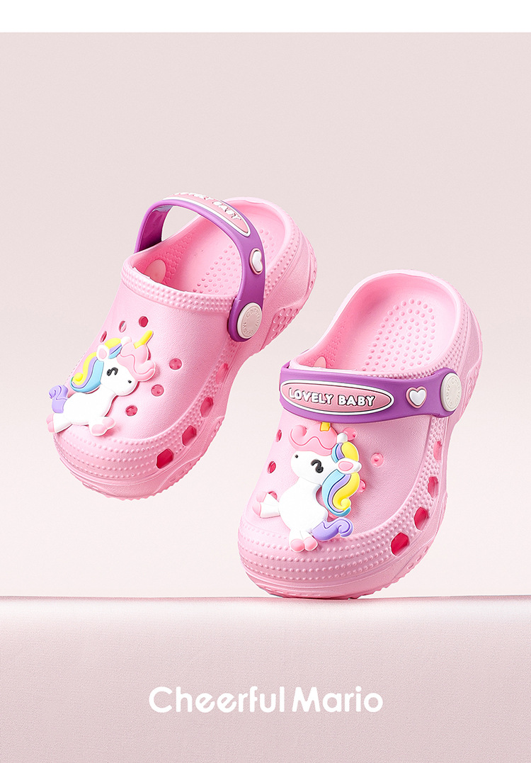 Cheerful Mario Kids EVA Clog Sandals Summer Slip-On Beach Shoes for Toddlers and Little Boys and Girls