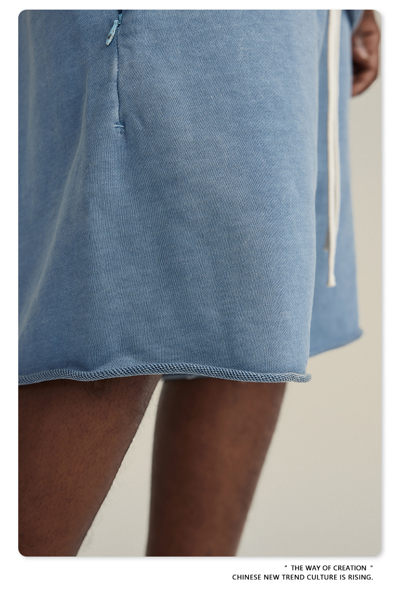 Men's Vintage Cotton Sweat Shorts, Heavyweight Washed Loose Fit Summer Gym Shorts