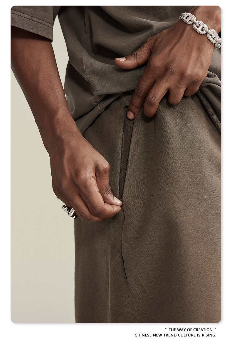 Men's Vintage Cotton Sweat Shorts, Heavyweight Washed Loose Fit Summer Gym Shorts