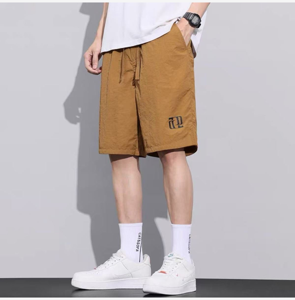 Men's Summer Five-Inch Shorts, Breathable High Stretch Polyester Casual Beach Shorts