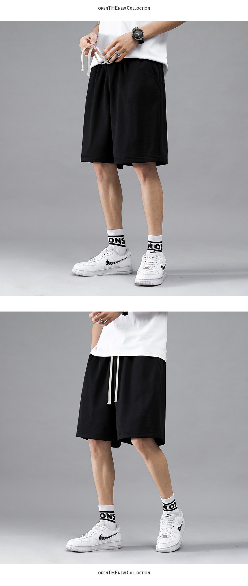 Men's Straight Leg Casual Shorts, Loose Fit Cotton Blend Summer Shorts for Urban Casual Wear