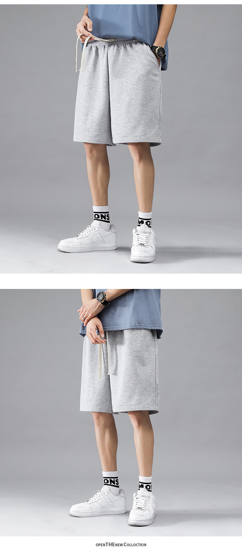 Men's Straight Leg Casual Shorts, Loose Fit Cotton Blend Summer Shorts for Urban Casual Wear