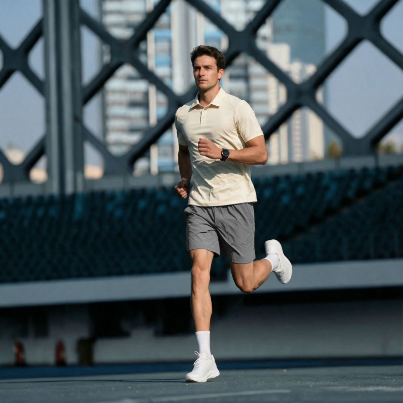 Men's Quick-Dry Athletic Shorts, Mid-Length Polyester Workout Shorts for Running, Gym and Hiking