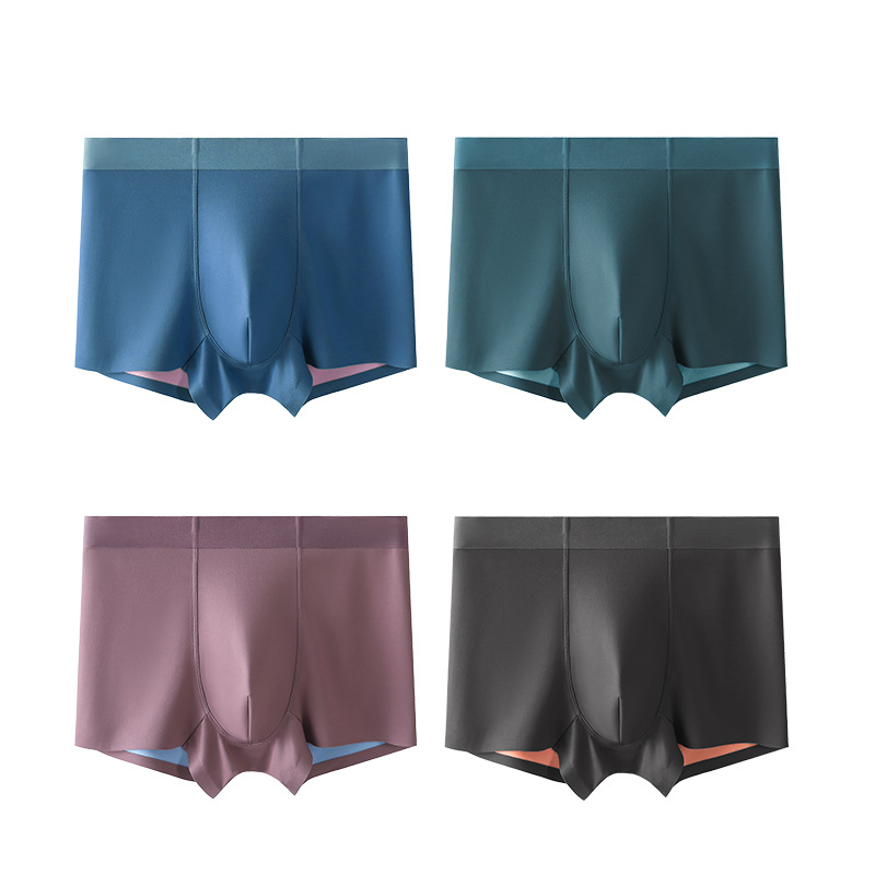 Men's 100-Count Modal Boxer Briefs, Breathable Seamless Antibacterial Underwear with Silk Crotch Lining, Mid-Rise