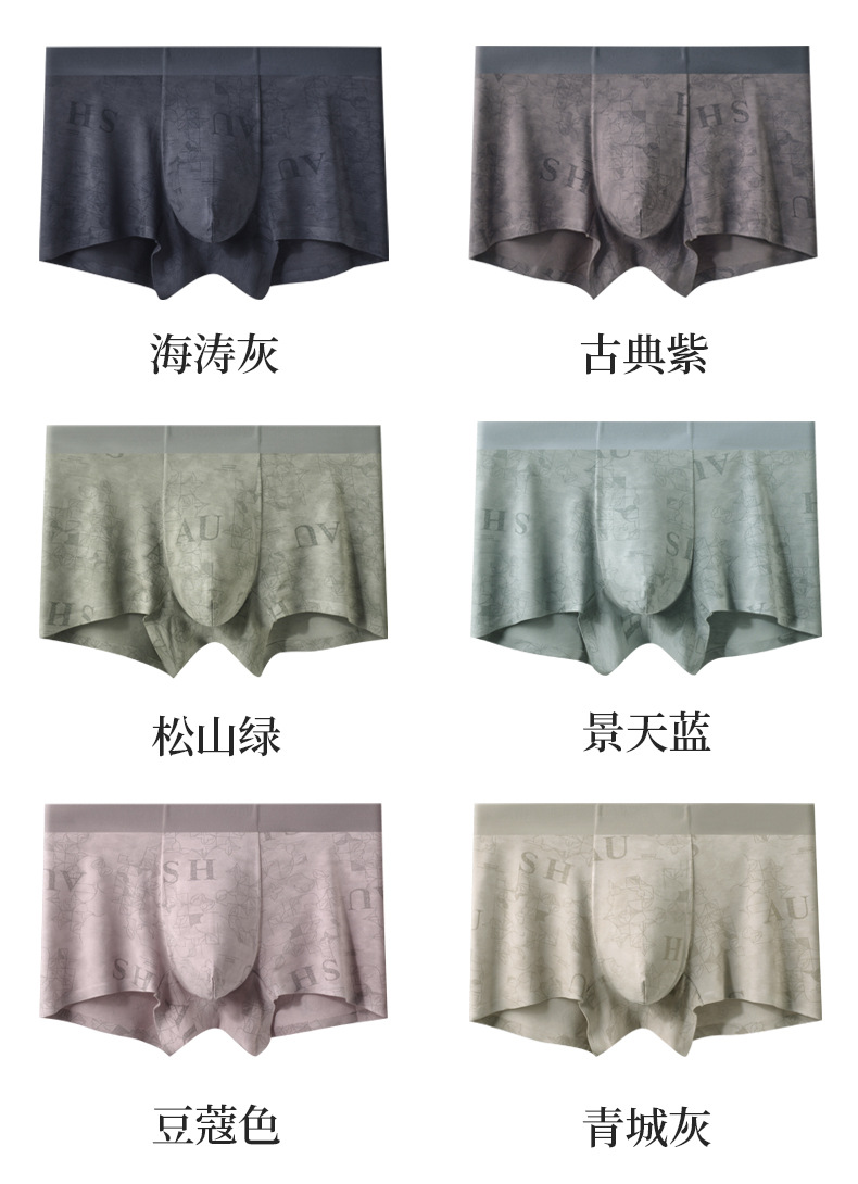 Men's Modal Boxer Briefs with Antibacterial Crotch, Breathable Mid-Rise Underwear for All Seasons