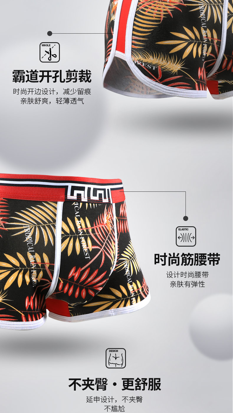 Men's Cotton Boxer Briefs, Breathable Mid-Rise Underwear for Daily Wear, 4 Sizes