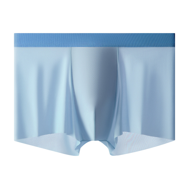 Men's Ice Silk Boxer Briefs, Breathable Mid-Rise Underwear with Cotton Crotch, Yiwu China