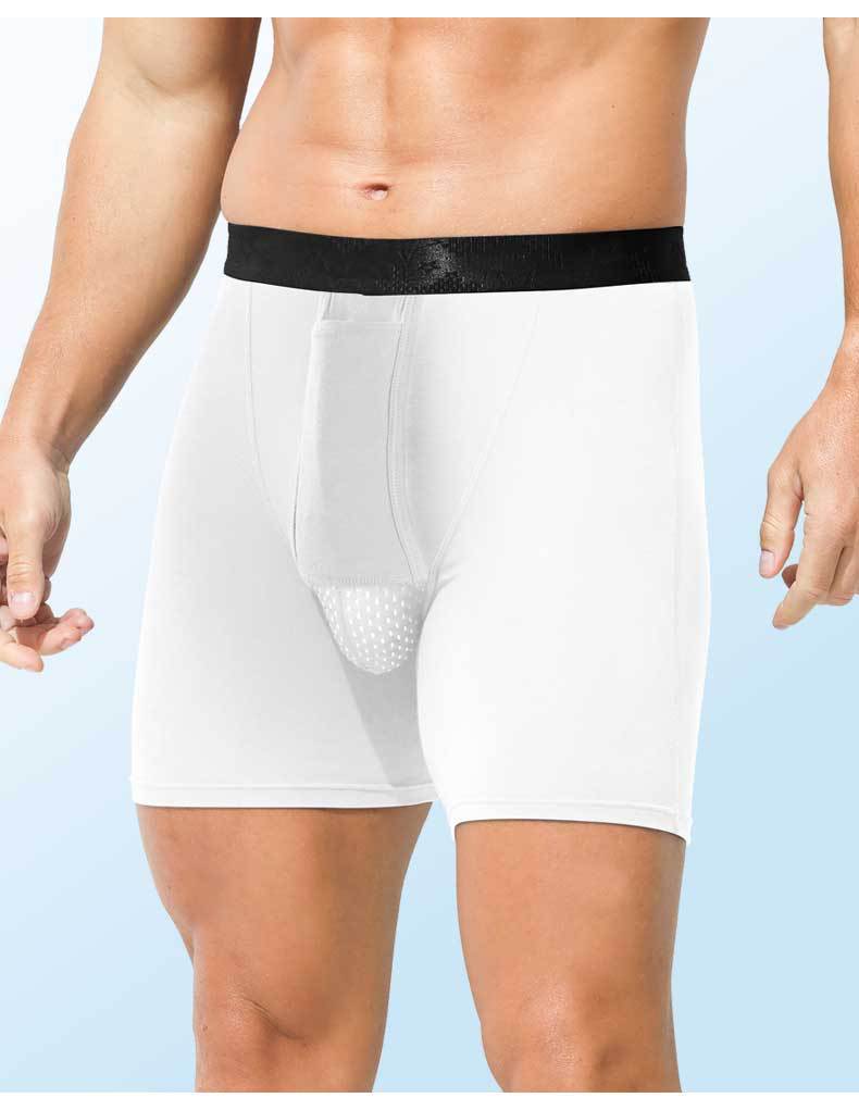 Men's Bullet Separation Anti-Chafing Boxer Briefs, Breathable Sports Underwear with Pouch Support, Mid-Rise