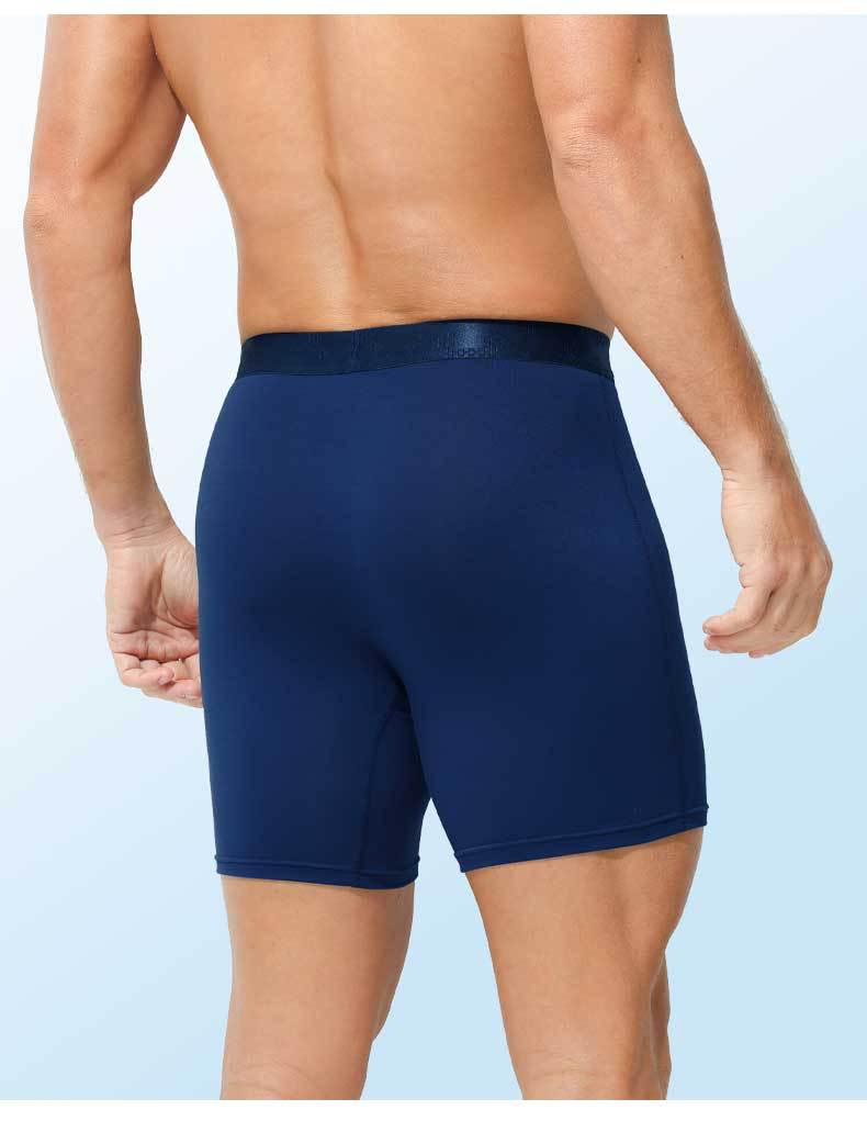 Men's Bullet Separation Anti-Chafing Boxer Briefs, Breathable Sports Underwear with Pouch Support, Mid-Rise