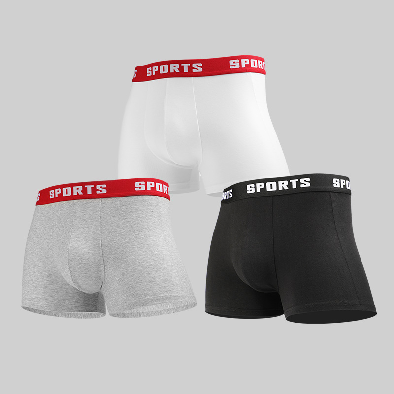 Men's Cotton Stretch Boxer Briefs, Breathable Seamless Mid-Rise Underwear, Solid Colors, S-2XL