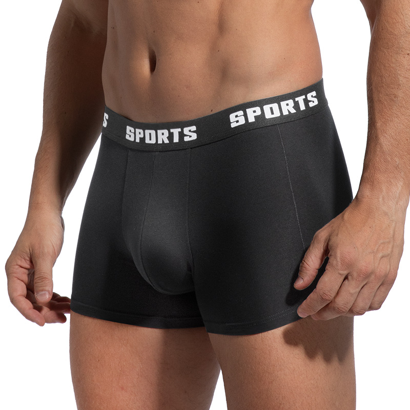 Men's Cotton Stretch Boxer Briefs, Breathable Seamless Mid-Rise Underwear, Solid Colors, S-2XL