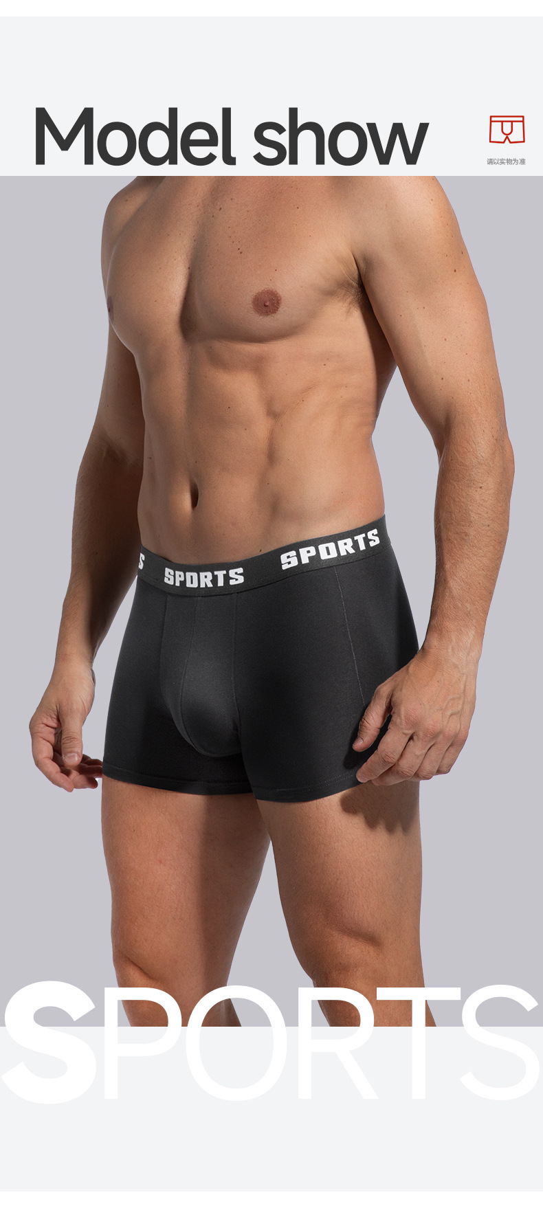 Men's Cotton Stretch Boxer Briefs, Breathable Seamless Mid-Rise Underwear, Solid Colors, S-2XL