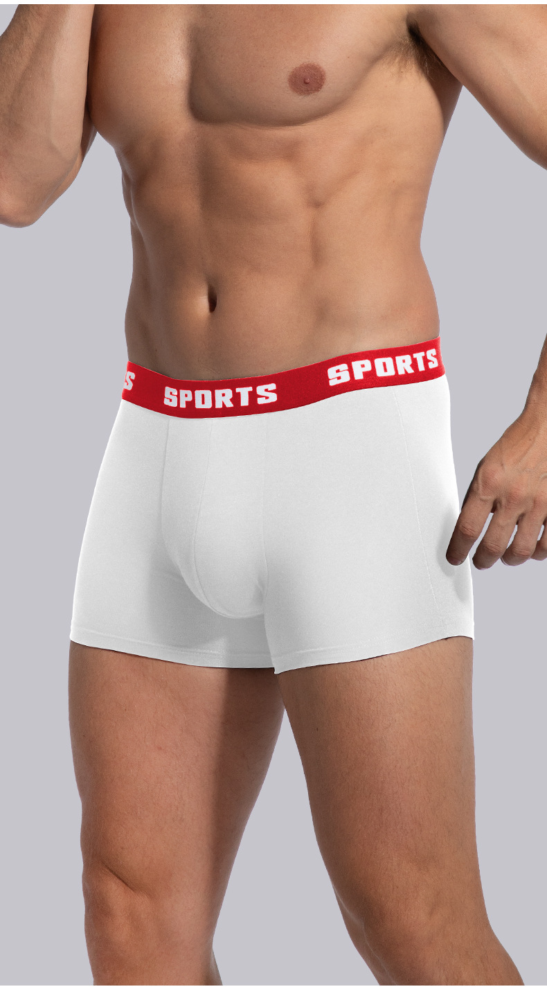 Men's Cotton Stretch Boxer Briefs, Breathable Seamless Mid-Rise Underwear, Solid Colors, S-2XL