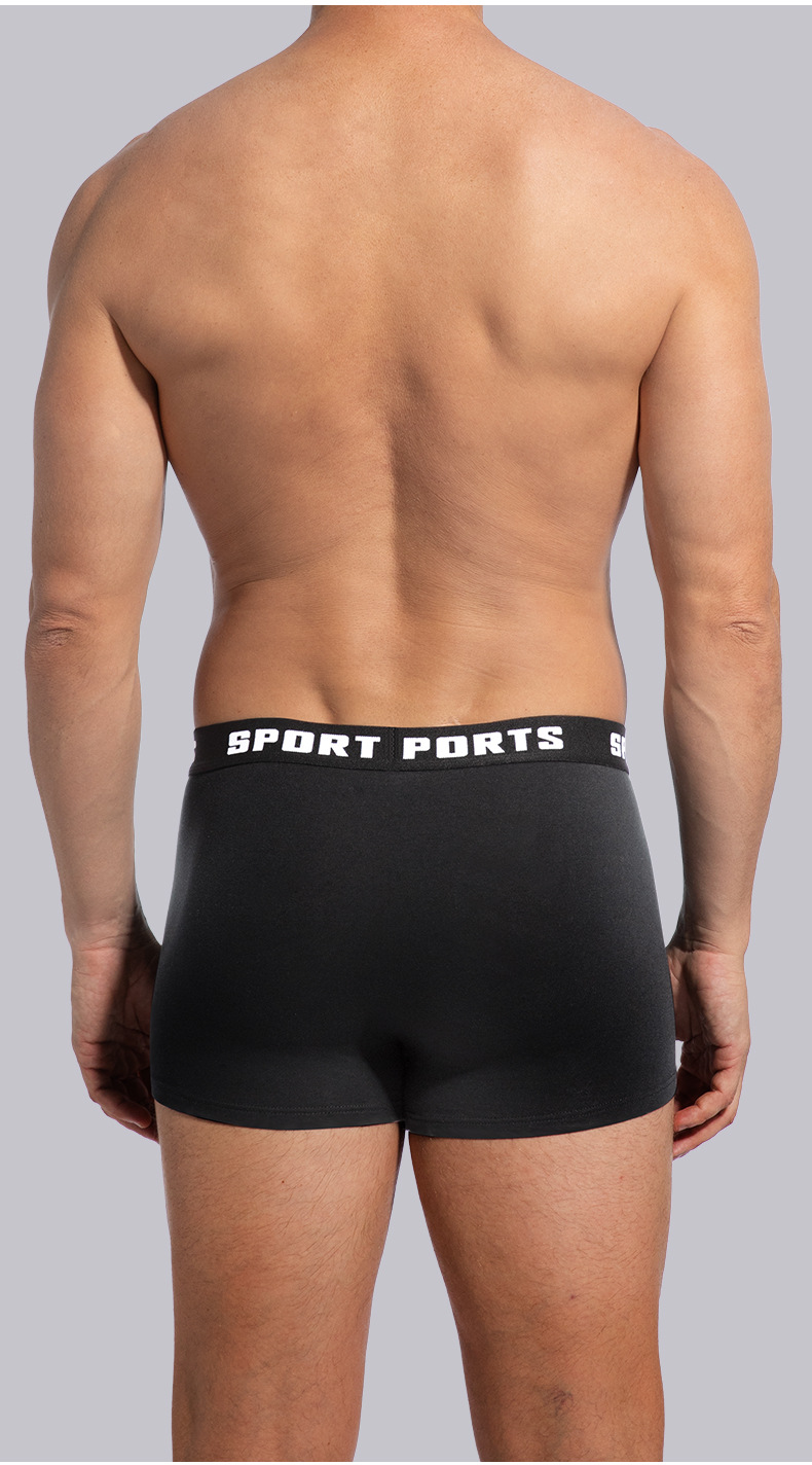 Men's Cotton Stretch Boxer Briefs, Breathable Seamless Mid-Rise Underwear, Solid Colors, S-2XL