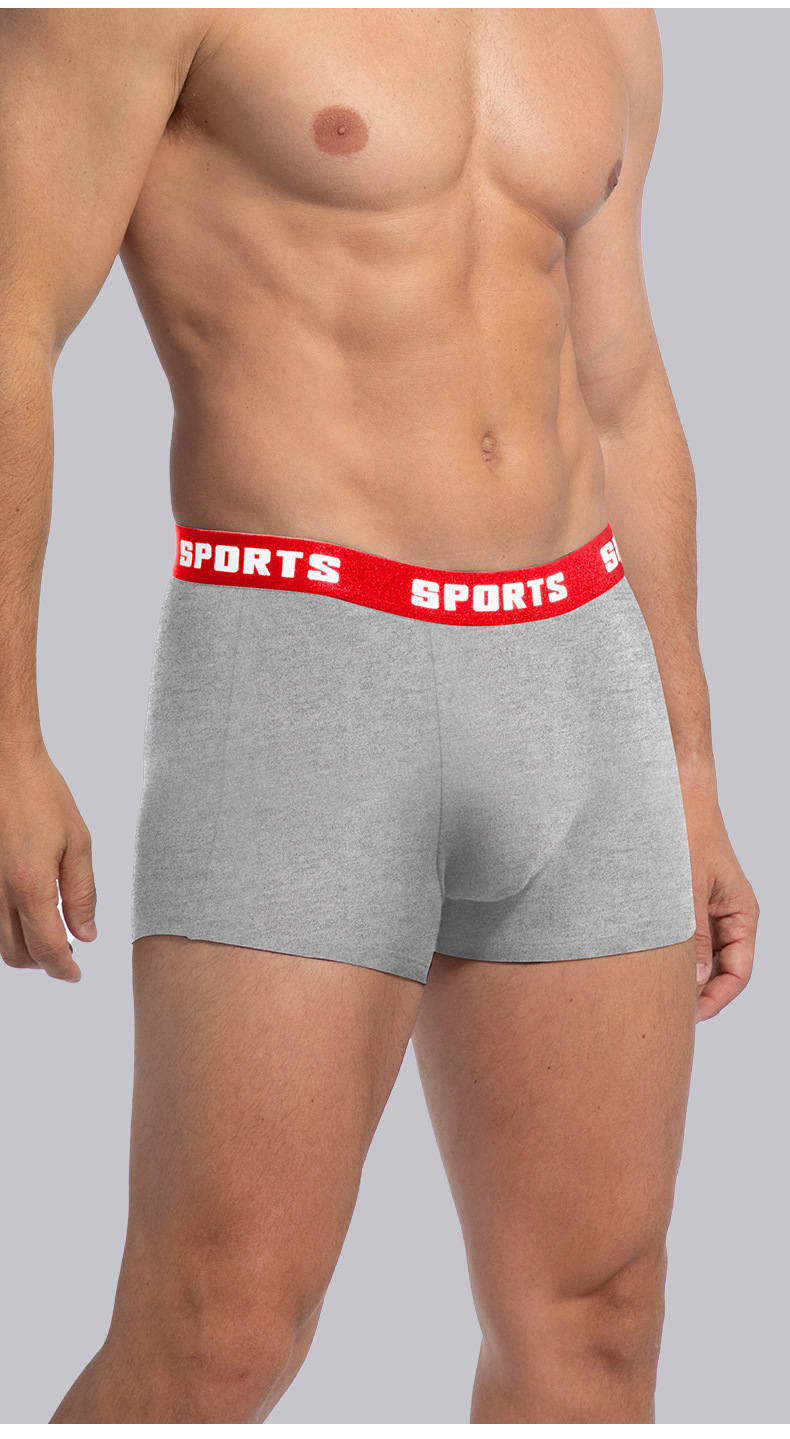 Men's Cotton Stretch Boxer Briefs, Breathable Seamless Mid-Rise Underwear, Solid Colors, S-2XL