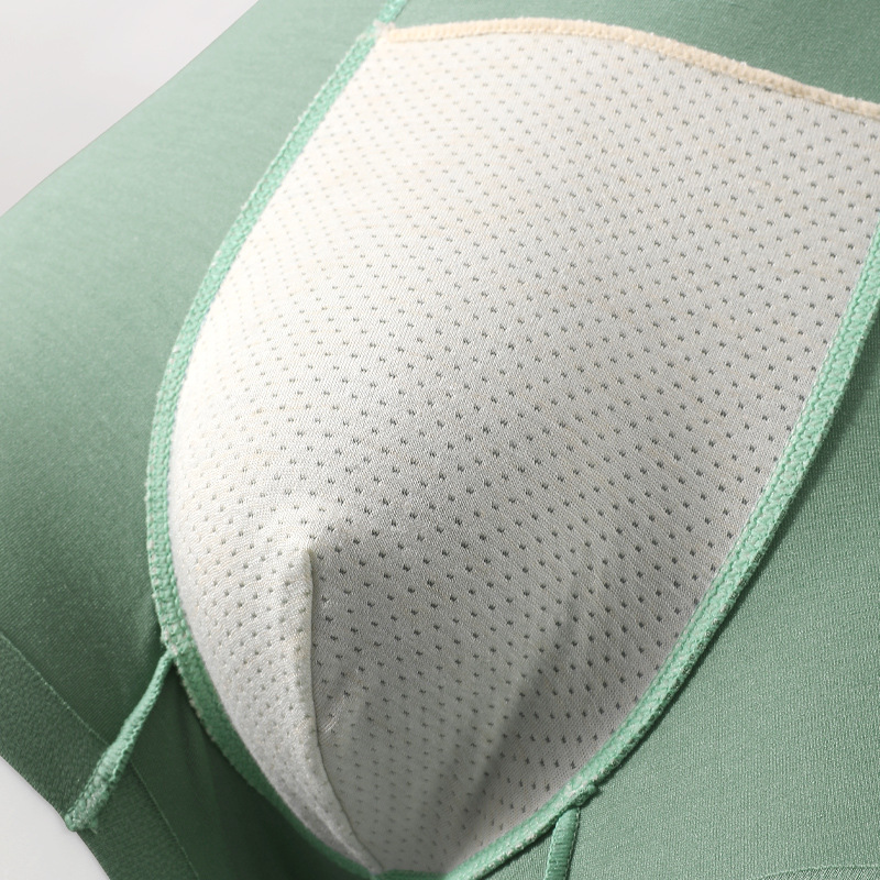 Men's Modal Boxer Briefs Breathable Solid Color Underwear for Summer