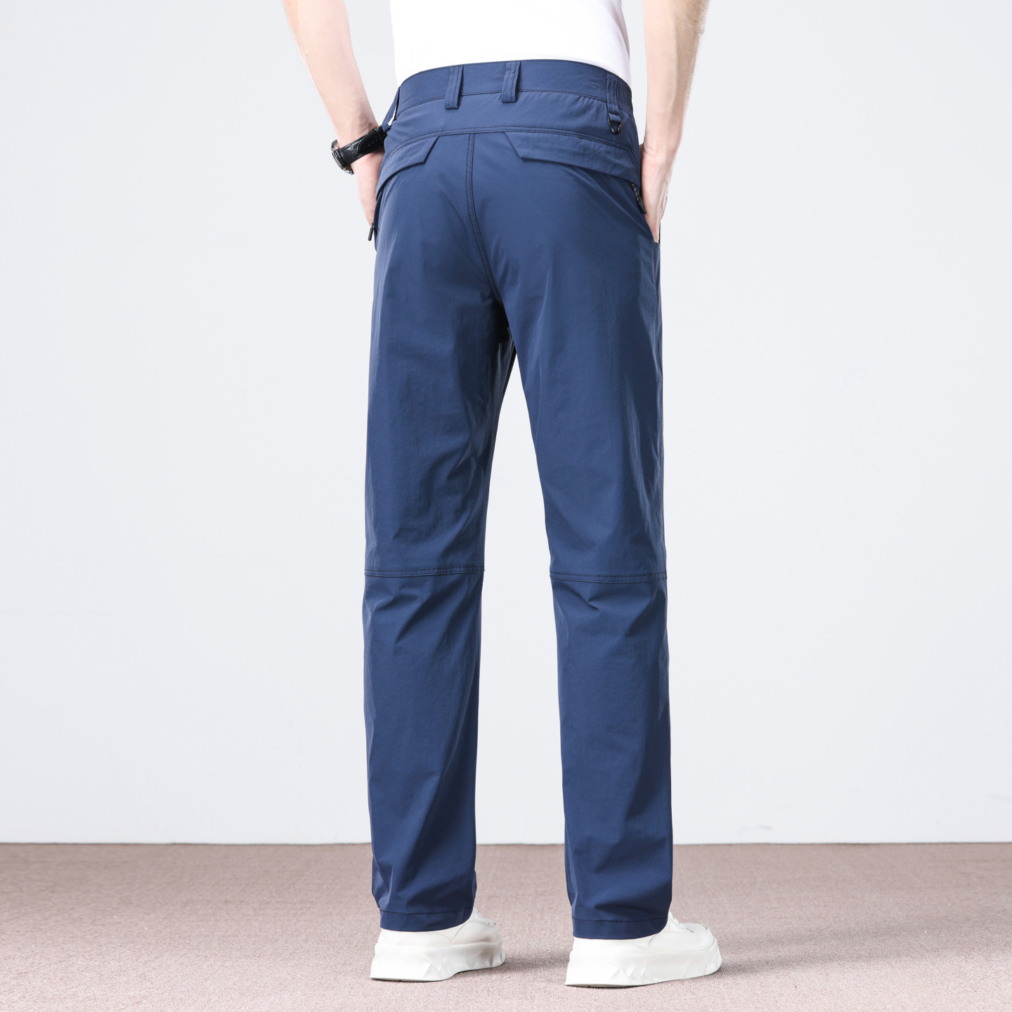 Men's Business Casual Pants Straight Leg Loose Fit High Stretch Ice Silk Wrinkle Resistant Summer Trousers